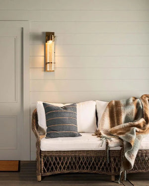 Cracked Cylindrical Wall Light Styled in Coastal Living Room