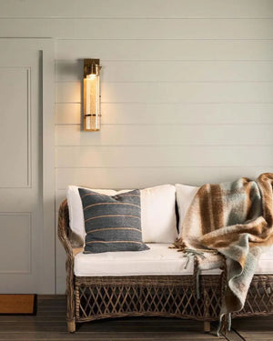 Cracked Cylindrical Wall Light Styled in Coastal Living Room