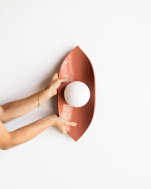 Curved Ceramic Wall Light | Pod | Front View