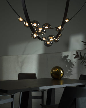 Curved Hand - Blown Bubble Pendant | Dew Drops - Lighting Collective