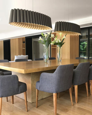 Curved Timber Oval Pendant - Lighting Collective