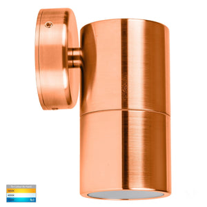 Fixed Down Pillar Wall Light | Copper | TRIColour