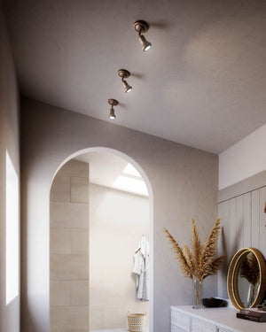 Decorative Brass Ceiling Lights in a coastal corridor near a bathroom