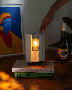 Designer Cylindrical Swivel Table Lamp | Pivotante A Poser-Lighting Collective