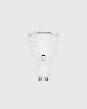 White LED light bulb on a white background