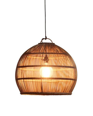Dome Rattan Pendant Light | Light On