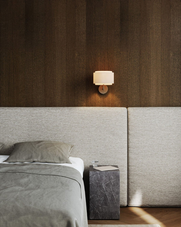 Double Shaded Fabric Wall Sconce