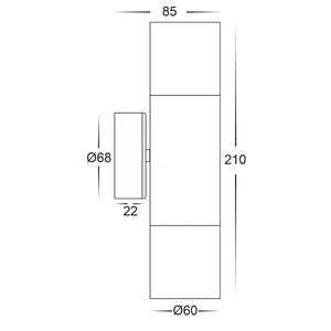 Up & Down Pillar Light | Brass | TRIColour