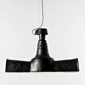 Italian Industrial Black Oblong Pendant Light