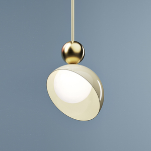 Eclectic Italian Tilted Dome Pendant | Lighting Collective | Small. Ancient white