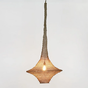 Elongated Crochet Wire Pendant Light | Brass | Lighting Collective