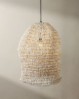 Elongated Handwoven Paper Rope Pendant - Lighting Collective