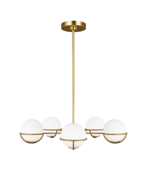 Etched Glass Orb 5lt Chandelier-Lighting Collective