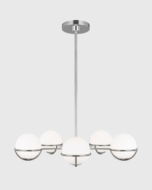 Etched Glass Orb 5lt Chandelier | Nickel  |  Lighting Collective