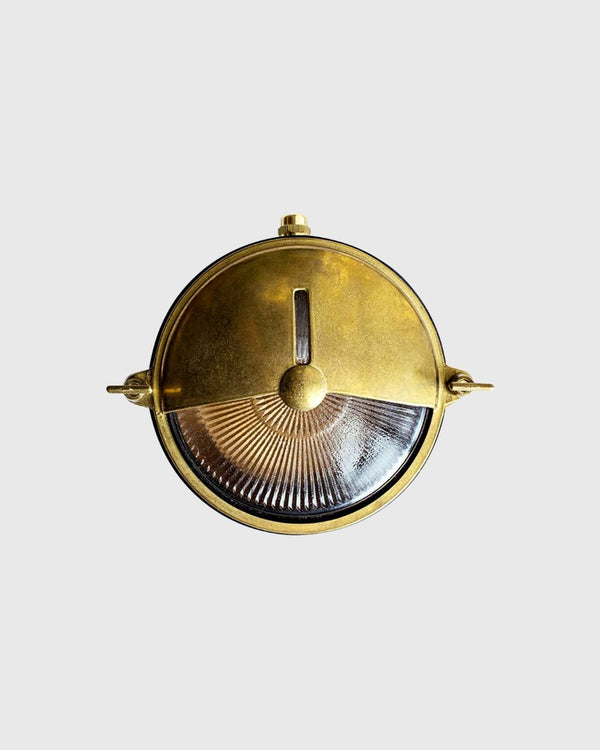 Exterior Brass Round Bunker Light