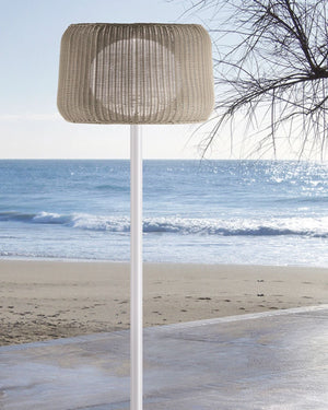 Exterior Woven Basket Floor Lamp