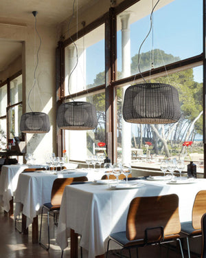 Exterior Woven Basket Pendant Light