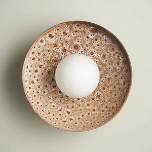 Handmade Patterned Ceramic Dish Wall Sconce