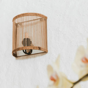 Simplistic Rattan Wall Sconce