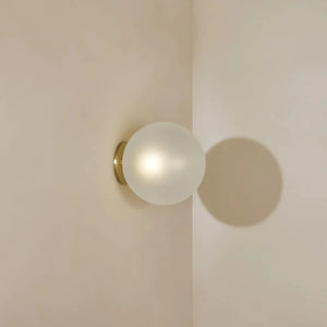 Minimalist Metal and Glass Orb Wall Light