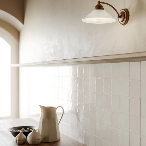 Italian Brass & Glass Wall Light