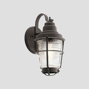 Ribbed Glass and Zinc Lantern Wall Light | Assorted Sizes