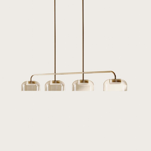 Rounded Glass Linear Pendant Light