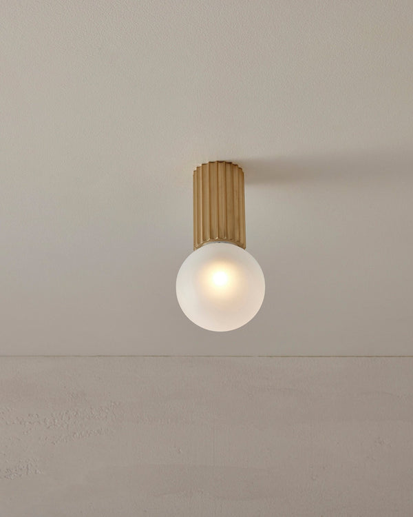Fluted Brass Ceiling Light | Attalos