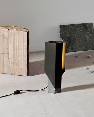 Fold Table Lamp | Deep Sea | Grey Marble | Lighting Collective