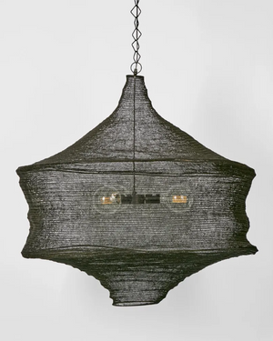 Geometric Crochet Wire Pendant Light | Black | Lighting Collective