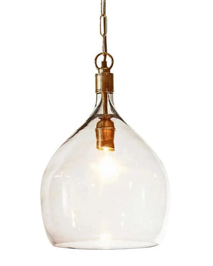 Glass Curved Silhouette Pendant Light | Antique Brass