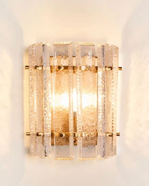 Glass Paneled Wall Light | Light On | Front View