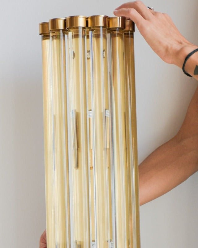 Site Light Rods Glass Rods Semicircle Wall Light | Lighting Collective