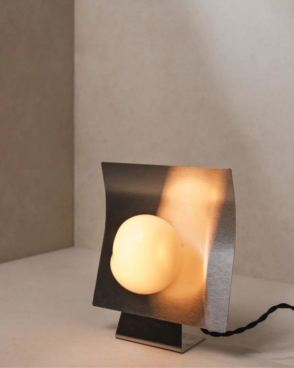 Glass & Stainless Steel Table Lamp | Nudge