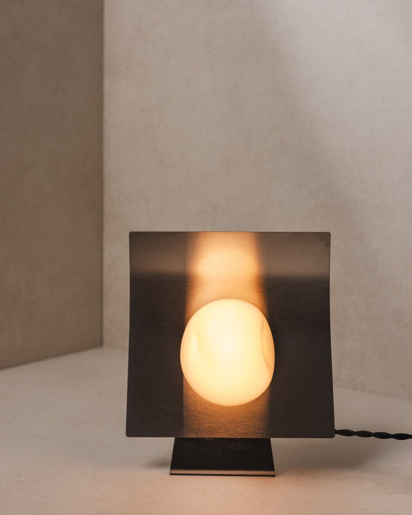 Glass & Stainless Steel Table Lamp | Nudge