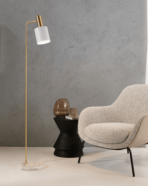 Gold & White Marble Floor Lamp - Lighting Collective