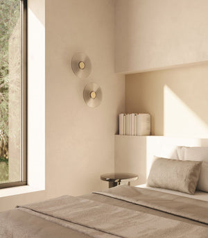 Grooved Glass Disc Wall Light-Lighting Collective