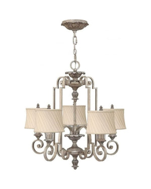 Hamptons Textured Fabric Shade Chandelier-Lighting Collective