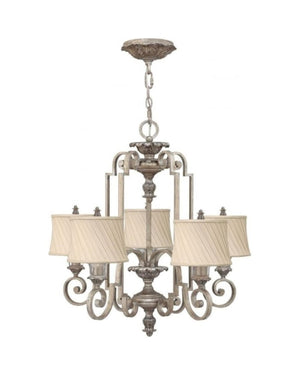 Hamptons Textured Fabric Shade Chandelier-Lighting Collective