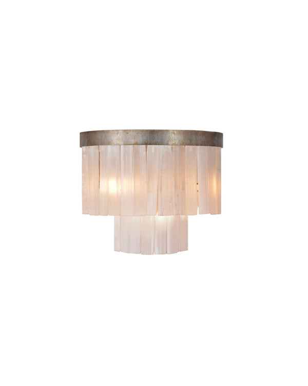 Hand-Cut Selenite Wall Light