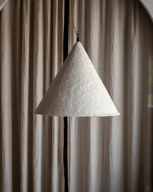 Handcrafted Paper Mache Pendant Styled in Bedroom