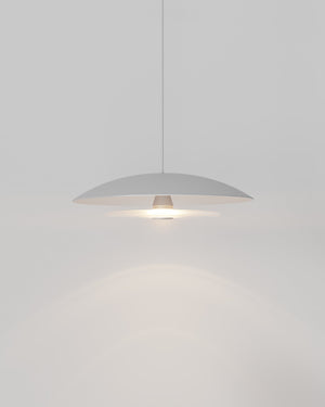 Handmade Coral Dome Glass Pendant White - Light On