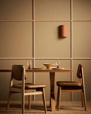Terracotta Curve Wall Light in a modern room setting made in Melbourne by Robert Gordon