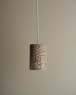 Handmade Patterned Ceramic Cylindrical Pendant - Lighting Collective