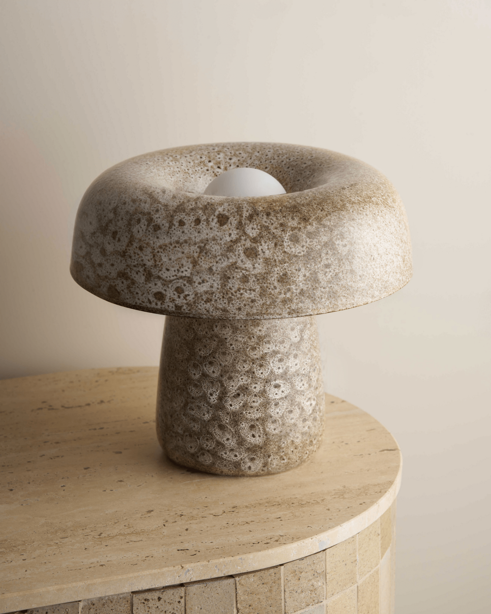 Handmade Patterned Curve Clay Lamp | Lighting Collective
