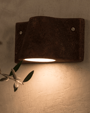 Handmade Tuscan Ceramic Downlight Light on leave