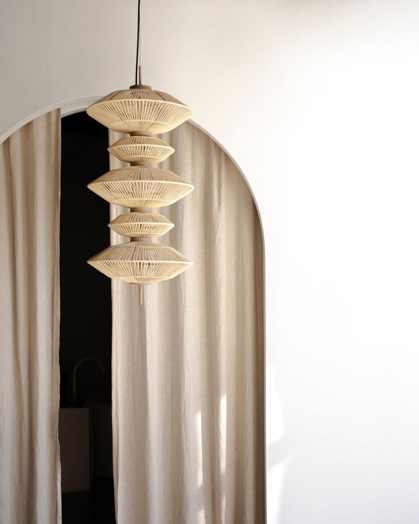 Handwoven Cotton Vertical Pendant Light