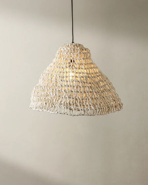 Handwoven Paper Rope Bell Pendant - Lighting Collective