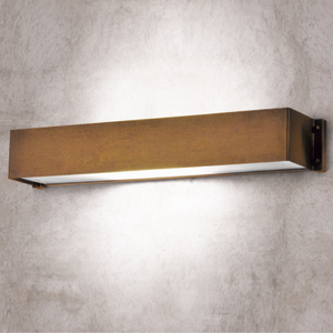  Aged Brass Rectangular Wall Light