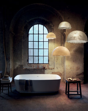 Interior White Fibreglass Semi-Sphere Pendant-Lighting Collective
